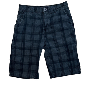 Micros Black & Gray Plaid Cargo Shorts Size 16